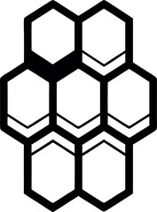  Honeycomb outline icon on transparent background