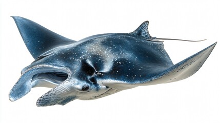 Fototapeta premium Manta Ray Isolated on White Background with Clipping Path for Professional Use