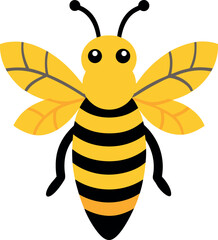 Bee vector icon on transparent background