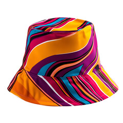 Trendy Bucket Hat with a Bold Energetic Design Isolated on Transparent Background