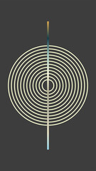 A geometric abstract design with concentric circles and a vertical gradient line on a dark textured background. Modern, minimal, and retro-futuristic, perfect for decor, branding, and digital artwork.