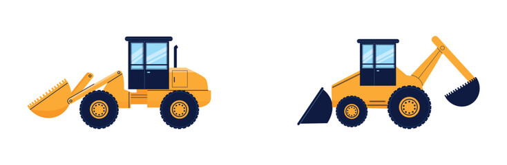 Naklejka premium Excavator Black Icon Collection