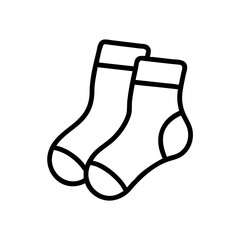 A simple graphic of a pair of cozy socks with cuffs and rounded toes in a minimalist style design