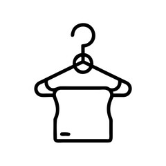 Garment hanging on a hanger with a simple design and a clean white background showing a clear outline