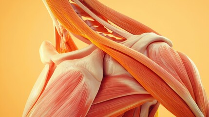 Human Anatomy: Detailed 3D Render of Shoulder Muscles and Bones