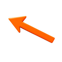 Modern Arrow with Clean Bold Lines in Vivid Tangeri Isolated on Transparent Background