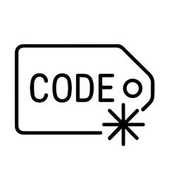 Promo code icon on white background vector
Vector line icon shopping and goods
