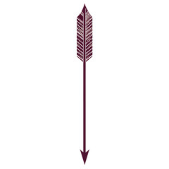 Contemporary Arrow with Clear Vector Lines in Rich Isolated on Transparent Background