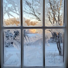 Frosty winter windowpane pattern.