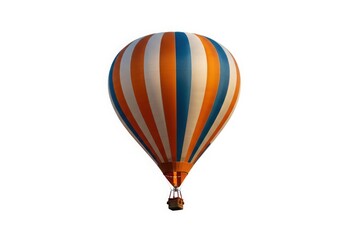 Obraz premium Hot air balloon with stripes isolated on white background