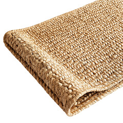 Minimalist Woven Straw Beach Mat with a Sleek Design Isolated on Transparent Background