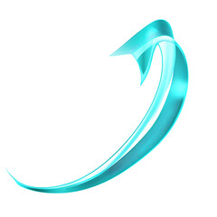 Modern Arrow with Dynamic Curves in Turquoise Colou Isolated on Transparent Background