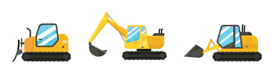 Excavator Black Icon Collection