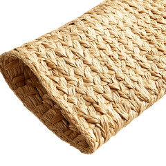 Modern Eco Straw Mat with Natural Woven Texture Isolated on Transparent Background