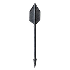 Sleek Arrow with Refined Details in Slategrey Color Isolated on Transparent Background