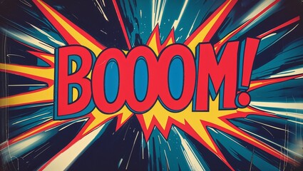Retro Comic Book BOOM! Explosion Graphic
