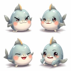 Cartoon Fish Character Cute Animal