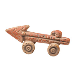 A Terracotta Arrow with Harappan Toy Carts Indus Va Isolated on Transparent Background