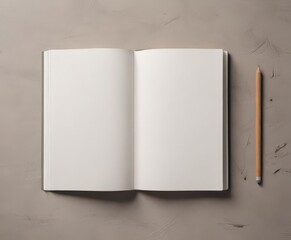 Empty photo album mockup showcasing blank pages ideal for image placement  Clean aesthetic, perfect for various designs ,  blank,  template,  album template