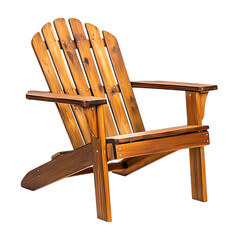 Elegant Lightweight Foldable Wooden Beach Chair Isolated on Transparent Background