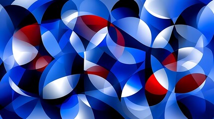 Abstract Blue Red Shapes Background.