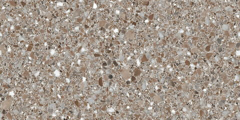 Beige tesserae-like stones on a backdrop of marble-like terrazzo texture - Seamless , pattern , background , tile