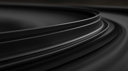 Abstract Black Curves Background.