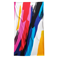 Contemporary Beach Towel with Large Bold Digital Br Isolated on Transparent Background
