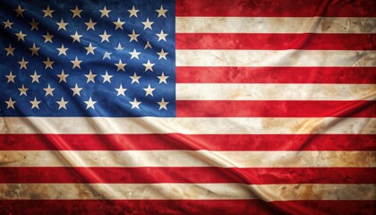 Naklejka premium American flag, weathered and draped