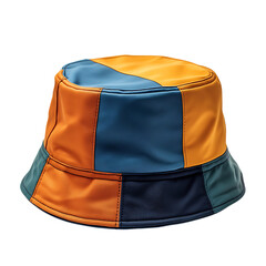 Trendy Bucket Hat with a Modern Block Color Design Isolated on Transparent Background