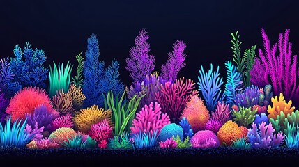 Vibrant Coral Reef with Ocean Life.