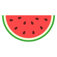 Red Watermelon Fruit Slice Illustration, Summer fruit, Vector illustration.