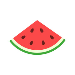 Red Watermelon Fruit Slice Illustration, Summer fruit, Vector illustration.