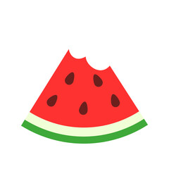 Red Watermelon Fruit Slice Illustration, Summer fruit, Vector illustration.