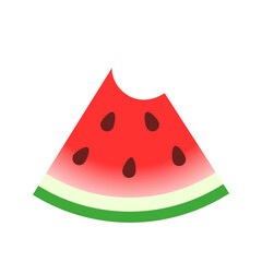 Red Watermelon Fruit Slice Illustration, Summer fruit, Vector illustration.