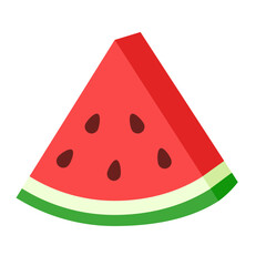 Red Watermelon Fruit Slice Illustration, Summer fruit, Vector illustration.