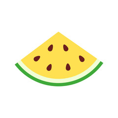 Fototapeta premium Yellow Watermelon Fruit Slice Illustration, Summer fruit, Vector illustration.