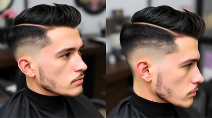 Sophisticated low taper fade haircut with detailed shaping and stylish modern top