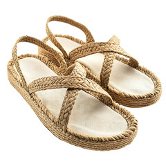 Fototapeta premium Fashion Forward Espadrille Style Sandals with Soft Isolated on Transparent Background