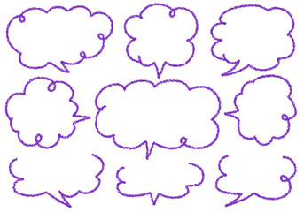 クレヨン素材　手描きのふきだしセット