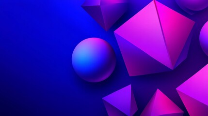 Purple Geometric Shapes with Blue Background.