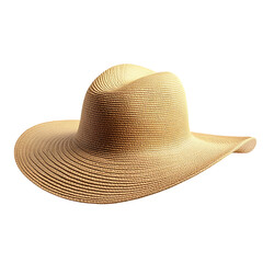 Modern Wide Brim Sun Hat with Crisp Angular Edges Isolated on Transparent Background