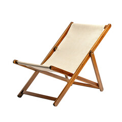 Contemporary Lightweight Wooden Beach Chair with a Isolated on Transparent Background
