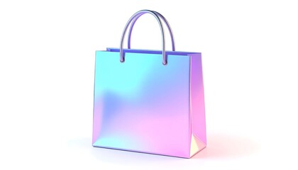 Holographic Shopping Bag: A Pastel Dream