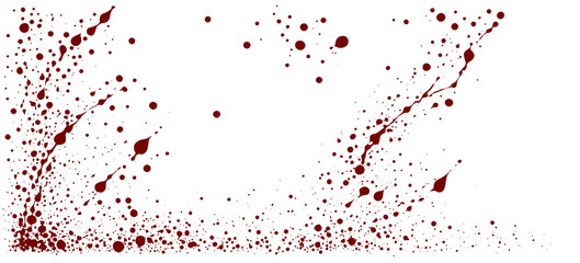 splattered blood illustration, isolated