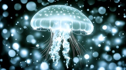 Glowing Jellyfish Ocean Depth.