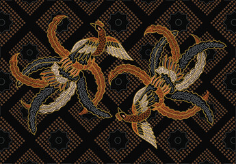 Indonesian Batik Pattern with a Very Unique Bird Motif