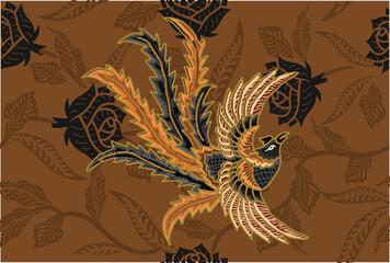 Indonesian Batik Pattern with a Very Unique Bird Motif