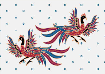 Indonesian Batik Pattern with a Very Unique Bird Motif