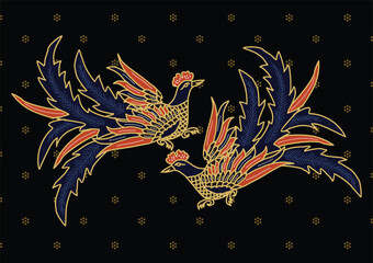 Indonesian Batik Pattern with a Very Unique Bird Motif
